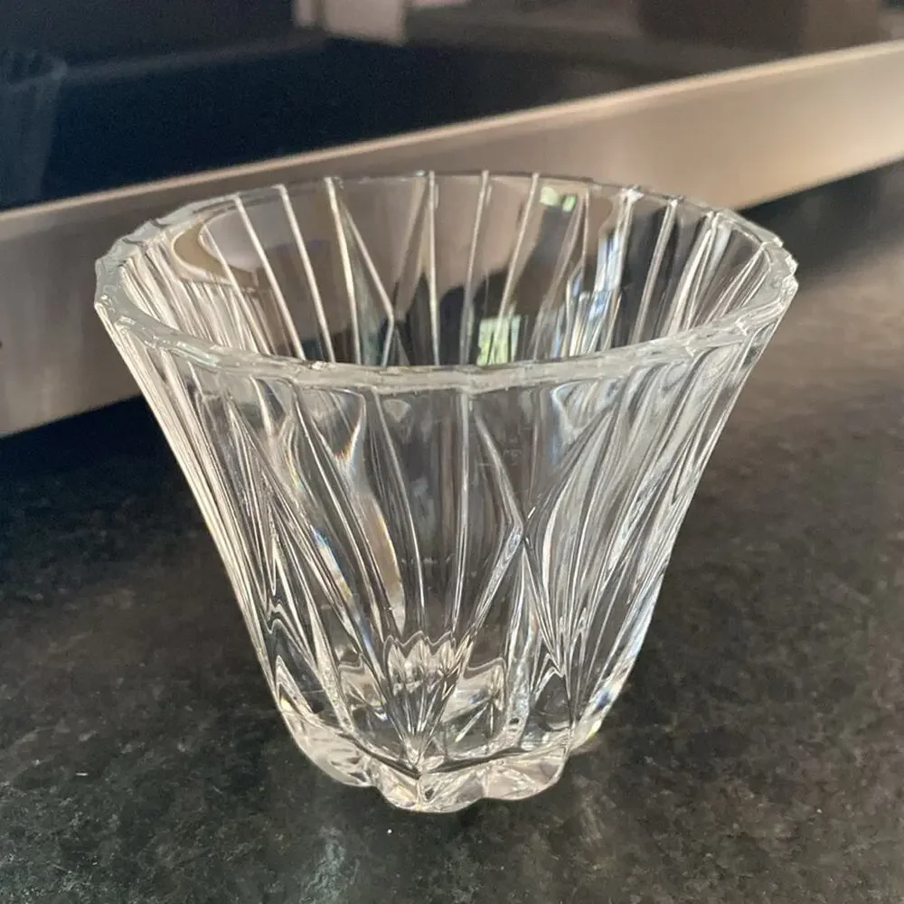 Vintage Lead Crystal Glass Votive‎ Candle Holder